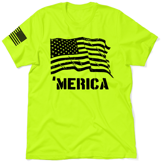 Merica - Safety Yellow T-Shirt