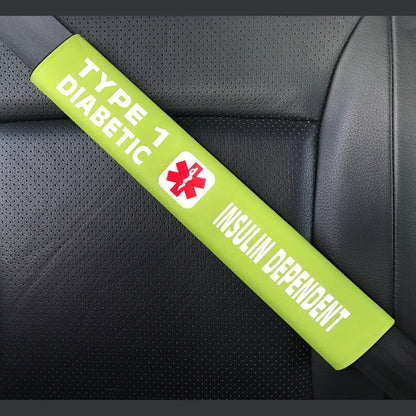 Type 1 Diabetic / Insulin Dependent Medical Alert Seat Belt Cover