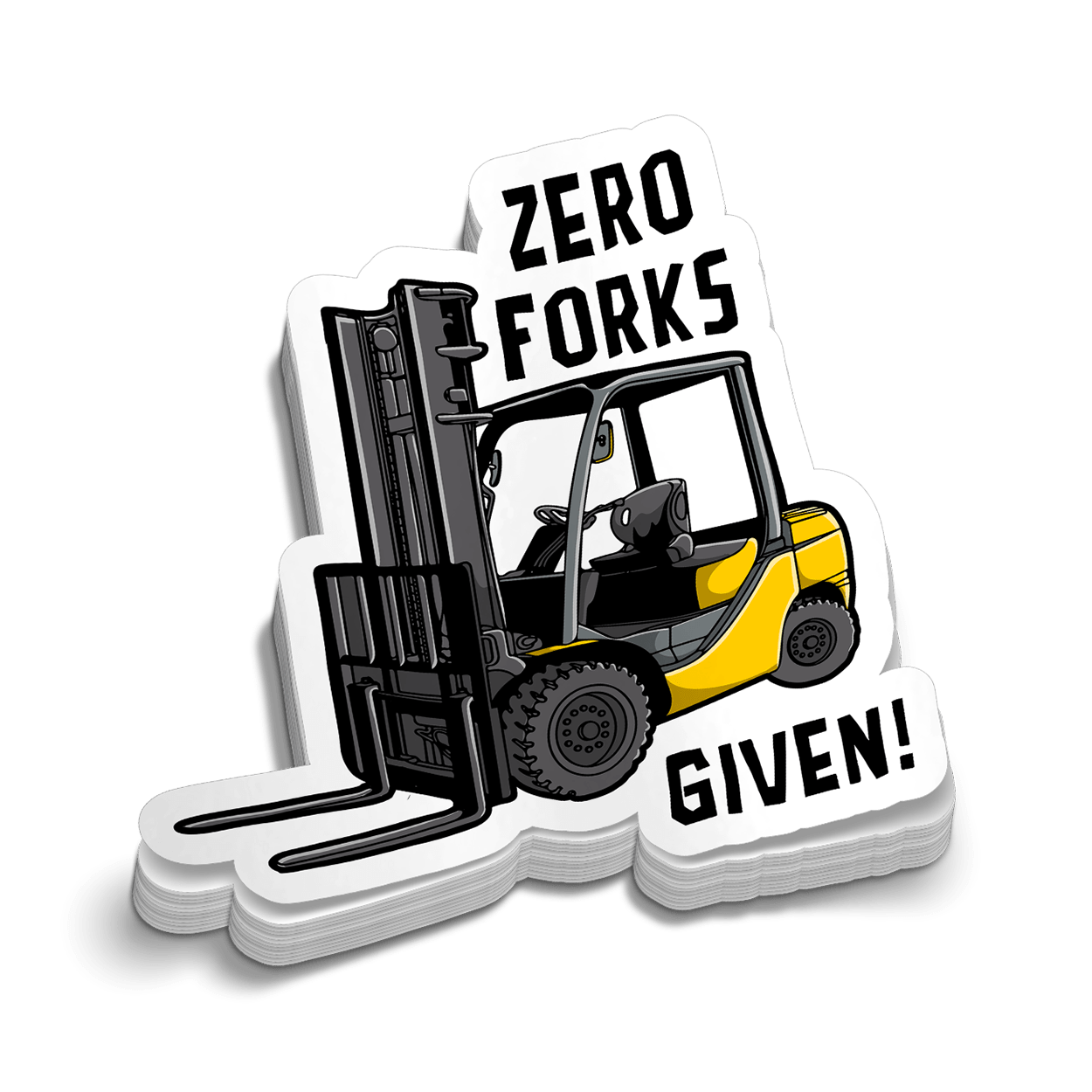 Zero Forks Given - Hard Hat Decal