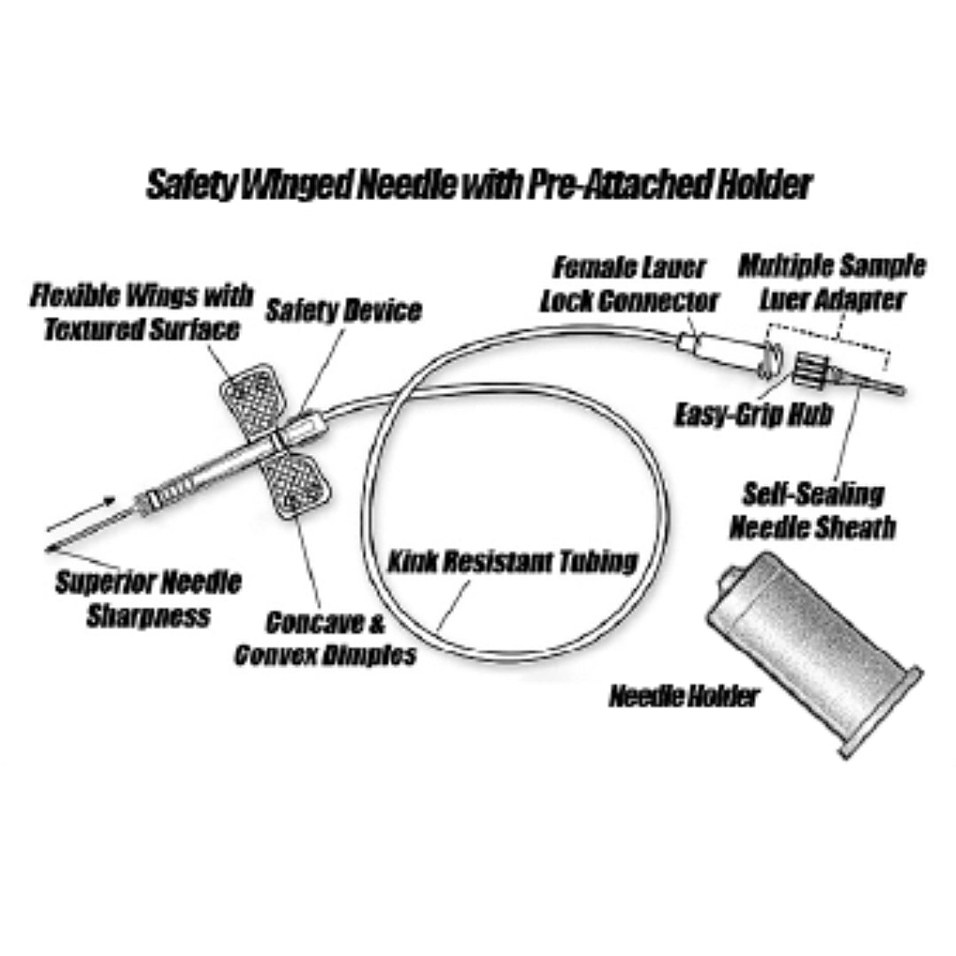 21G Safety Butterfly with Pre-attached Holder