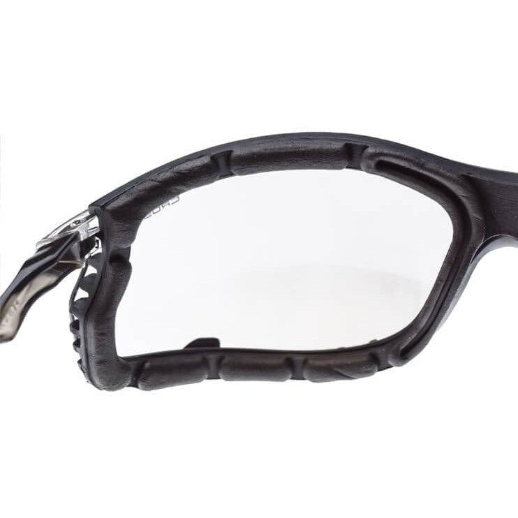 Crossfire 24Seven Safety Glasses Black Foam-Lined Frame with Smoke Lenses