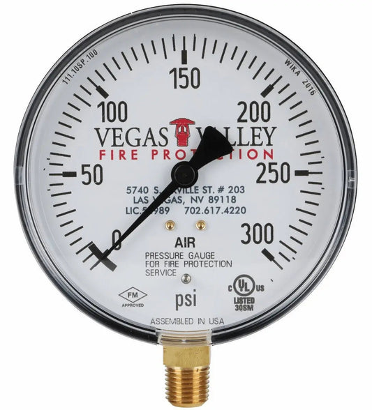 3-1/2" Air Gauge 0-300 Psi UL FM Approved Pressure Kit