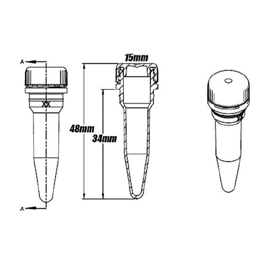 0.5ml Centrifuge Clear Tubes Sterile with Screw Cap