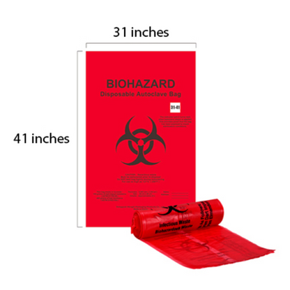 31x41 BIOHAZARD BAGS ( 30 GALLONS) 150pcs/case