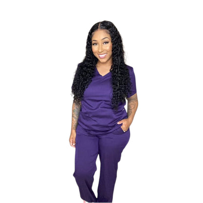 MJ V-Neck Holder Scrub Top (Unisex)