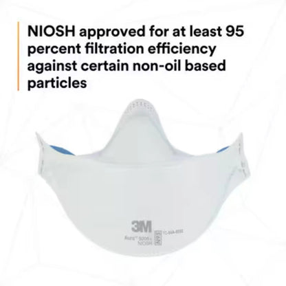 3M 9205+ N95 Aura Particulate Respirator Mask, White, Standard