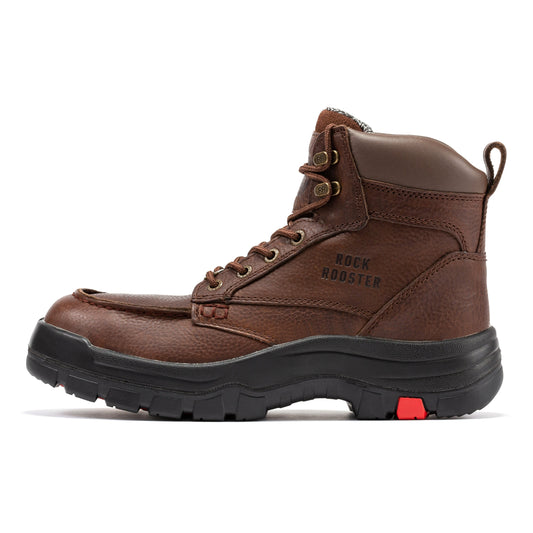 ROCKROOSTER  Zumbro 6 inch Wide Steel Toe, Waterproof Work Boots, Rubber Outsole, EH Protection, ASTM 2413, Work Boots AK372