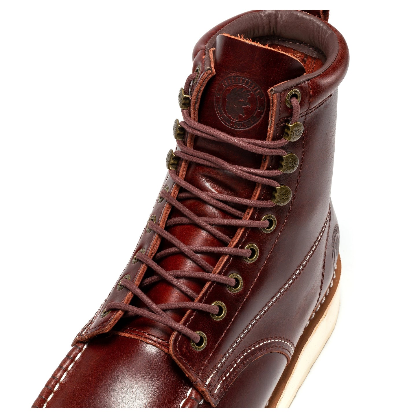 ROCKROOSTER Norwood Cherry Brown Men's 6 inch Soft Toe Wedge Work Boots SAP600