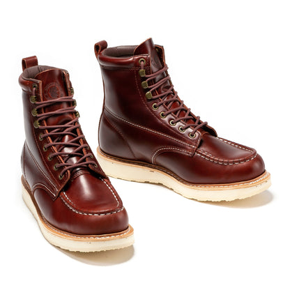 ROCKROOSTER Norwood Cherry Brown Men's 6 inch Soft Toe Wedge Work Boots SAP600