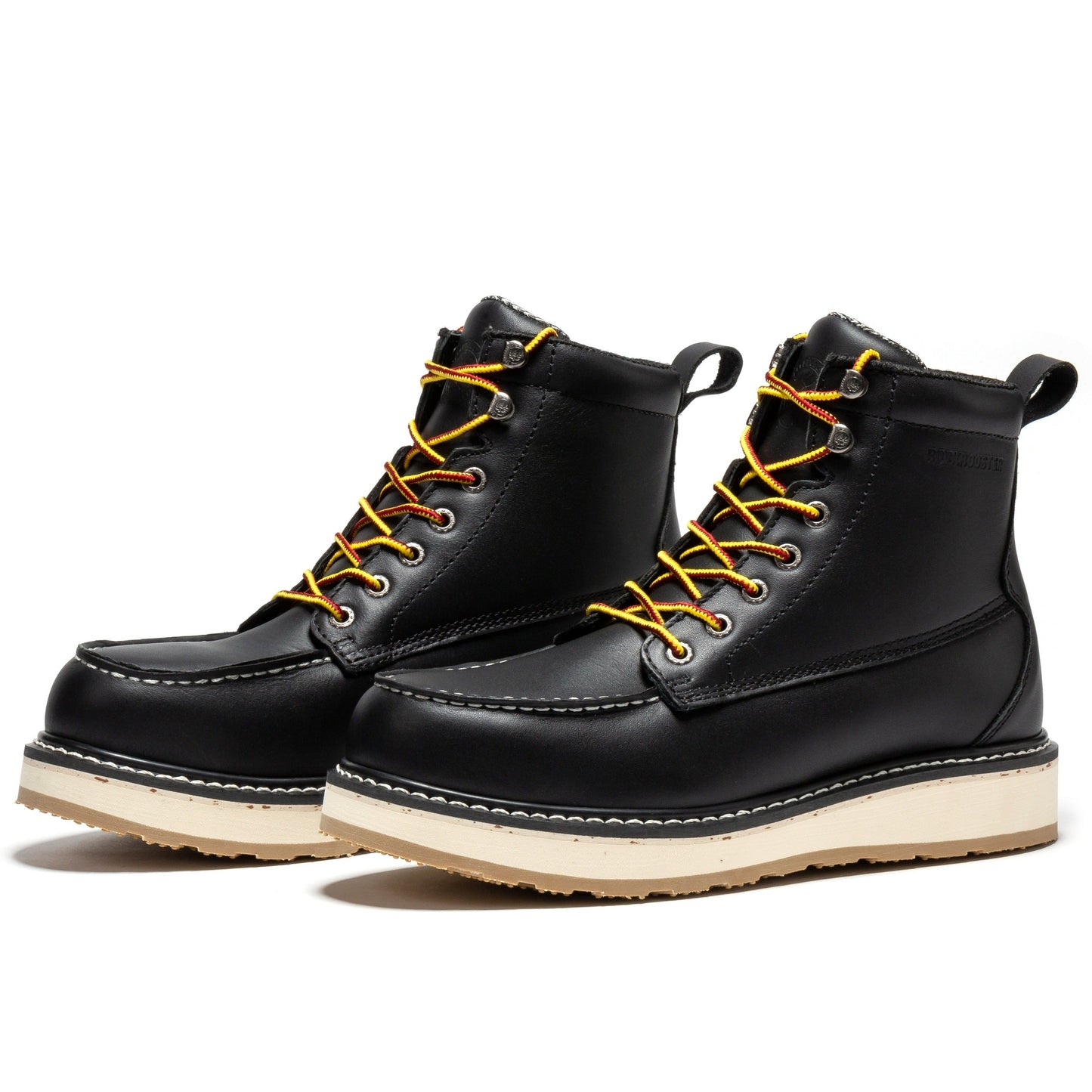 ROCKROOSTER Trinidad Men's 6 inch Black Steel Toe Wedge Work Boots SAP2301