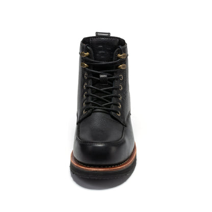 ROCKROOSTER Edgewood Men's 6 Inch Black Steel Toe Wedge Work Boots SAP610BK