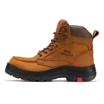 ROCKROOSTER Zumbro 6 inch Wide Steel Toe, Rubber Outsole, EH Protection,, ASTM 2413, Work Boots AK370