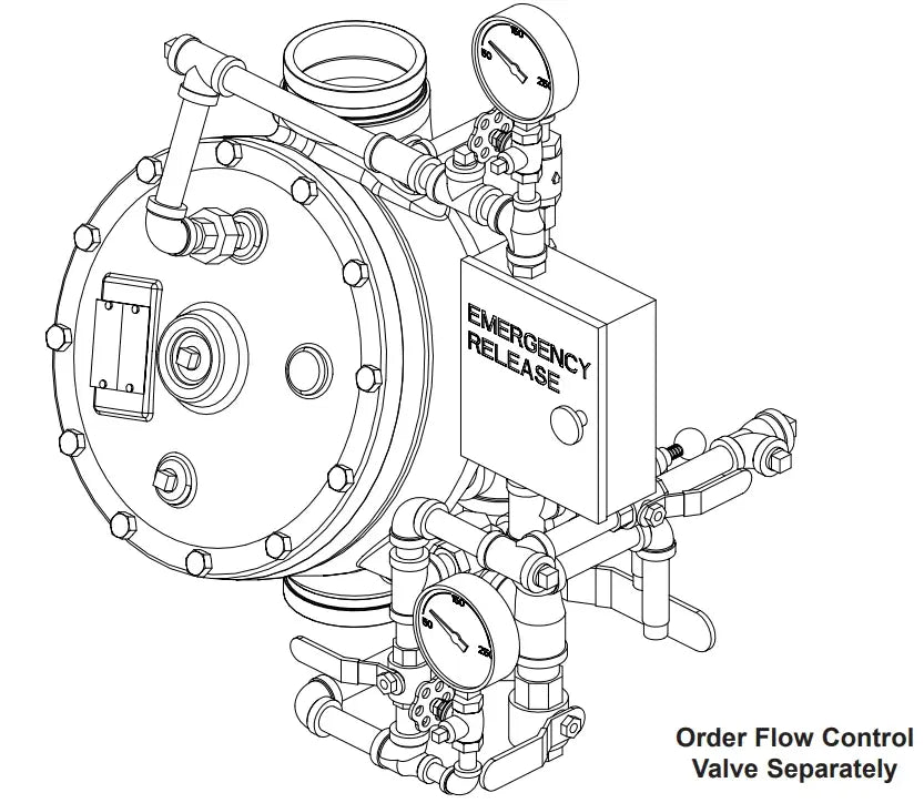 4" Model J Flow Control Valve Vertical Trim for Fire Systems