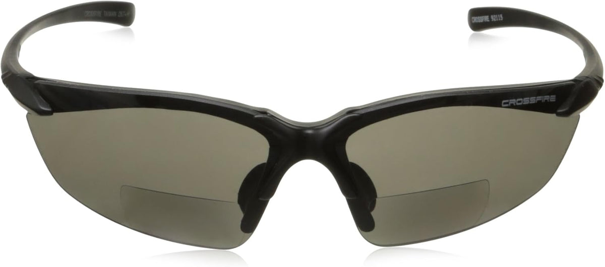 Crossfire Sniper Bifocal Safety Glasses Black with Smoke Lenses