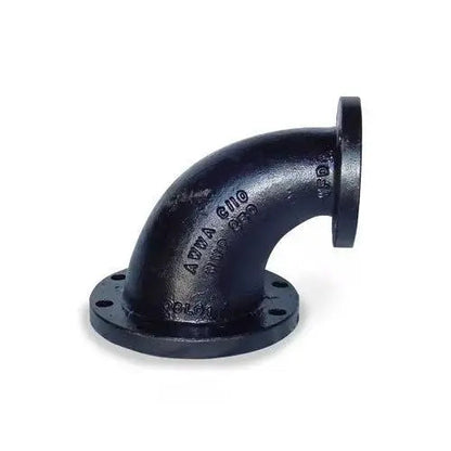 6" X 5" Black Cast Iron Flanged Reducer Elbow 90 Degree