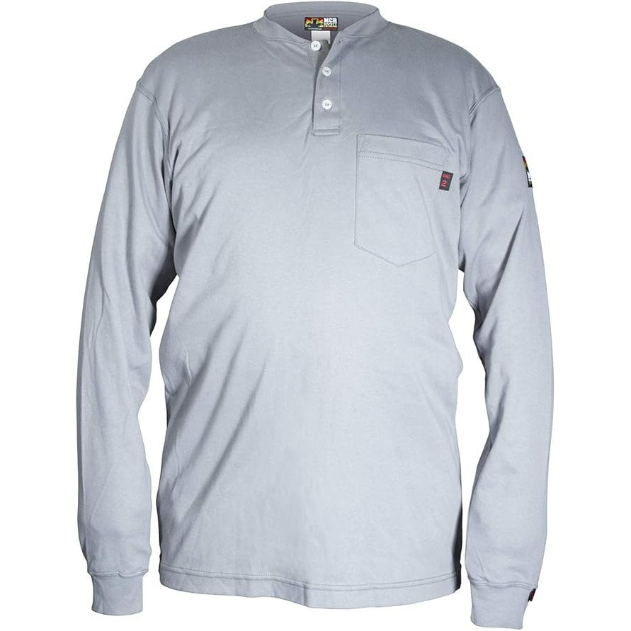 FR Long Sleeve Henley - Gray