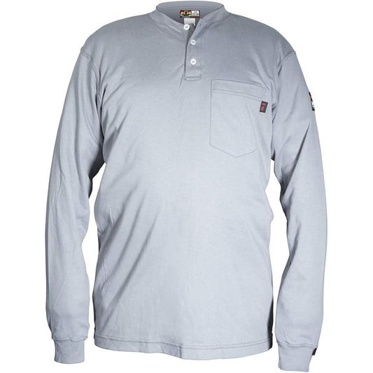 FR Long Sleeve Henley - Gray