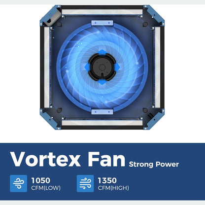 AlorAir 1350 CFM Air Filtration System Woodworking, 360 Degree Intake with Strong Vortex Fan