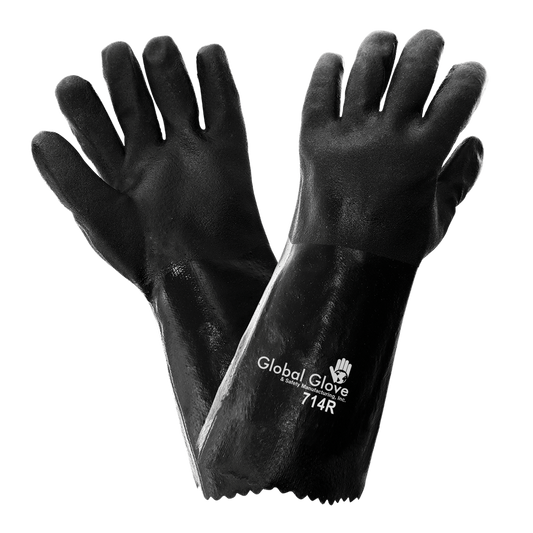 Double Dipped Black Chem Gloves 14" - 1 pair