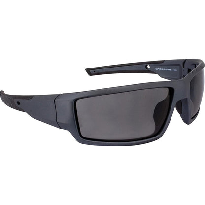 Crossfire Cumulus Safety Glasses Aluminum Gray with Smoke Lenses