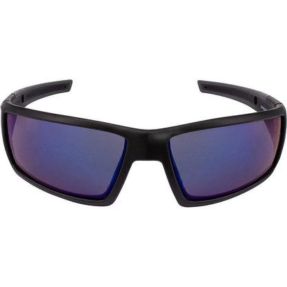 Crossfire Cumulus Safety Glasses Black with Blue Mirror Lenses