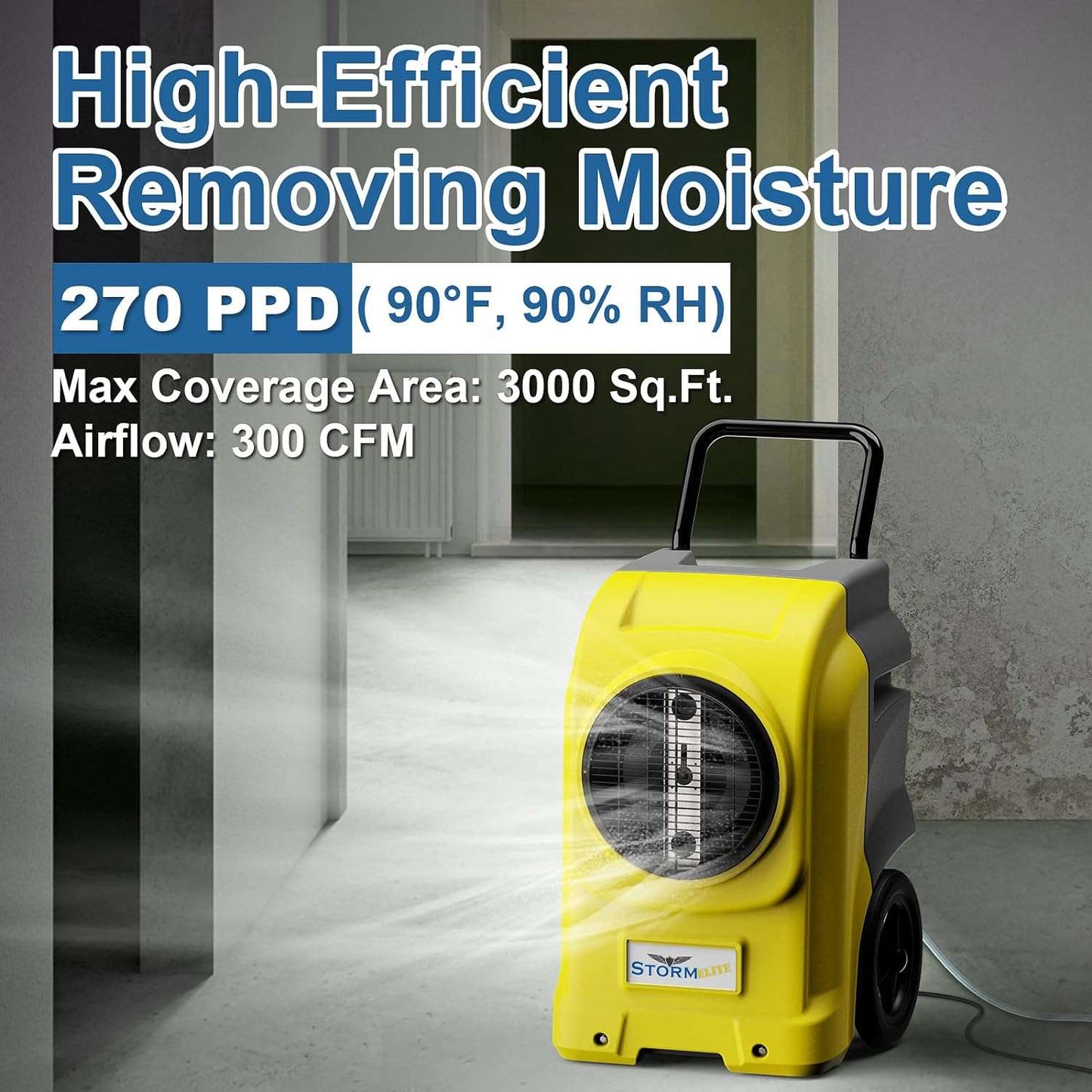 AlorAir Storm Elite 270 PPD Commercial Portable LGR Dehumidifier with APP Control