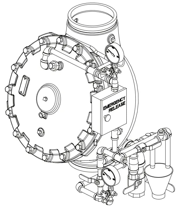 8' Model J Flow Control Valve Vertical Trim for Fire