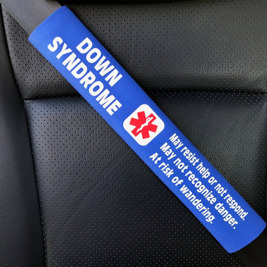 Down Syndrome Medical Alert Seat Belt Cover