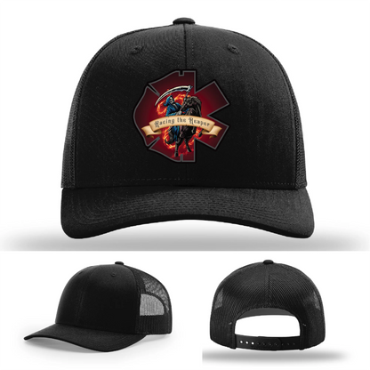 Fire & EMS Reaper Hat | Full-Color Leather Patch Design