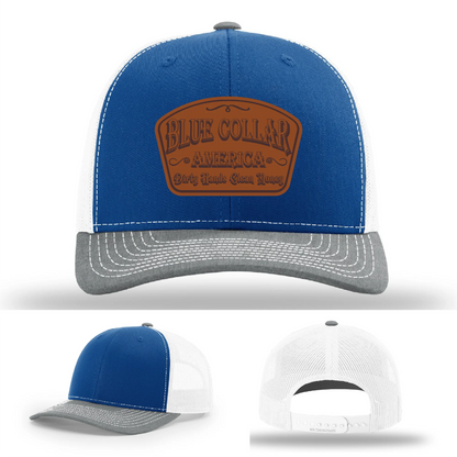Dirty Hands Clean Money Hat | Blue Collar Leather Patch Design