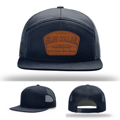 Dirty Hands Clean Money Hat | Blue Collar Leather Patch Design