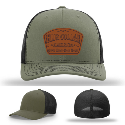 Dirty Hands Clean Money Hat | Blue Collar Leather Patch Design