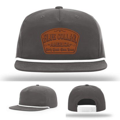 Dirty Hands Clean Money Hat | Blue Collar Leather Patch Design