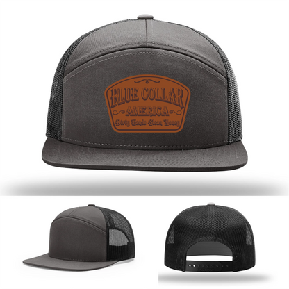 Dirty Hands Clean Money Hat | Blue Collar Leather Patch Design