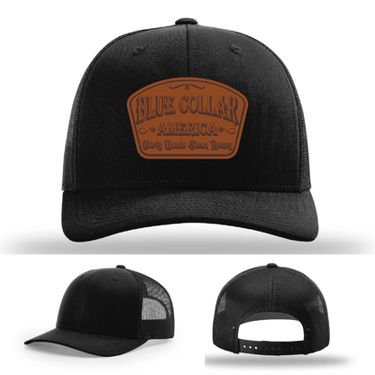 Dirty Hands Clean Money Hat | Blue Collar Leather Patch Design