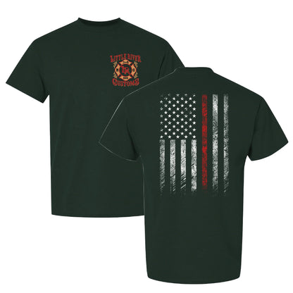 Thin Line, Thick Skin – Firefighter Flag Tee