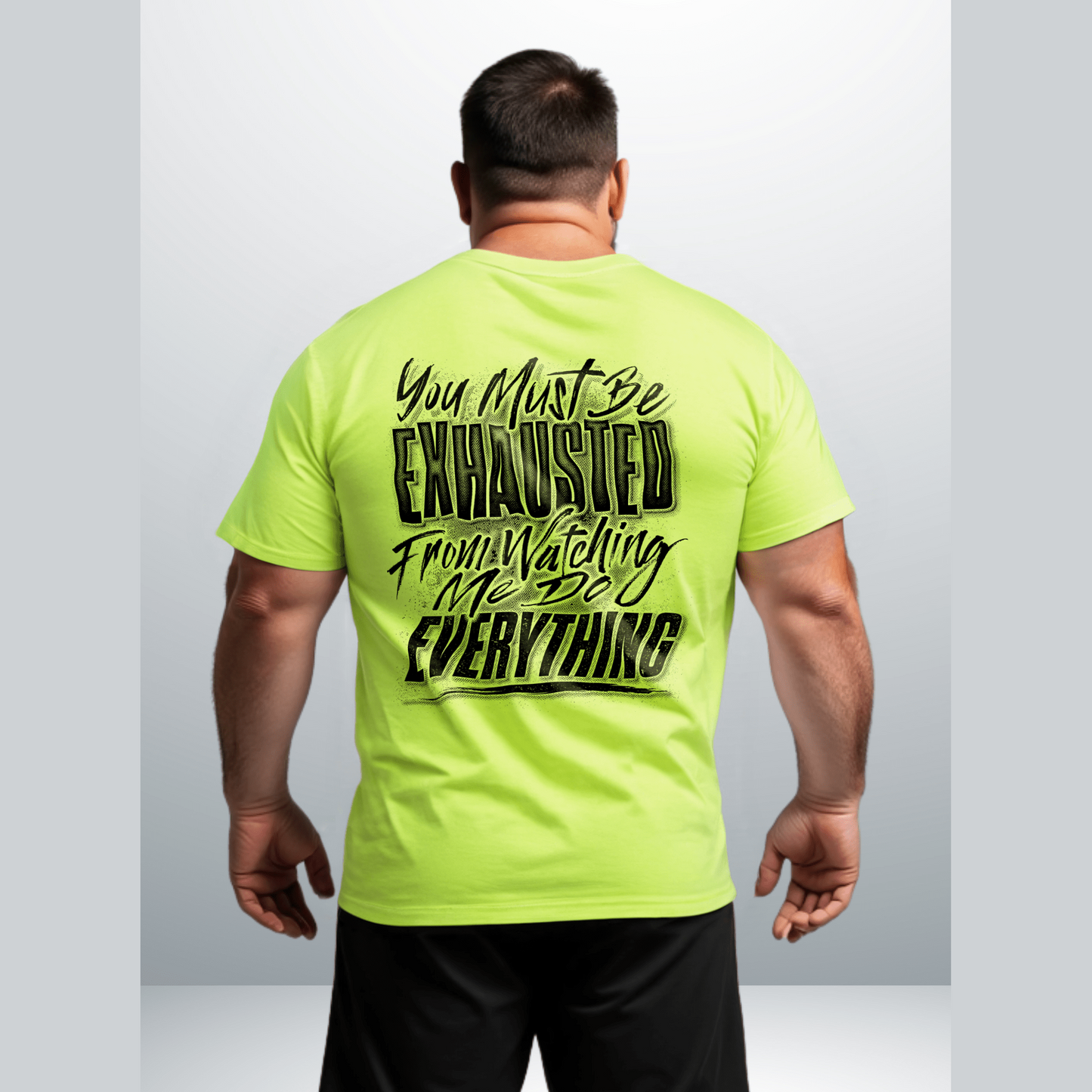 Exhausted - Safety Yellow Pocket T-Shirt