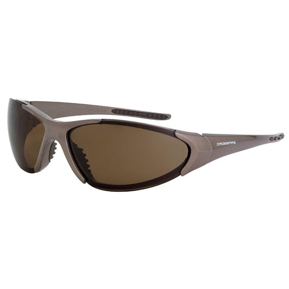 Crossfire Core Safety Glasses Mocha Brown with Polarized Brown Lenses