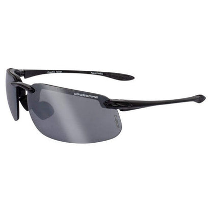 Crossfire ES4 Safety Glasses Black with Silver Mirror Lenses