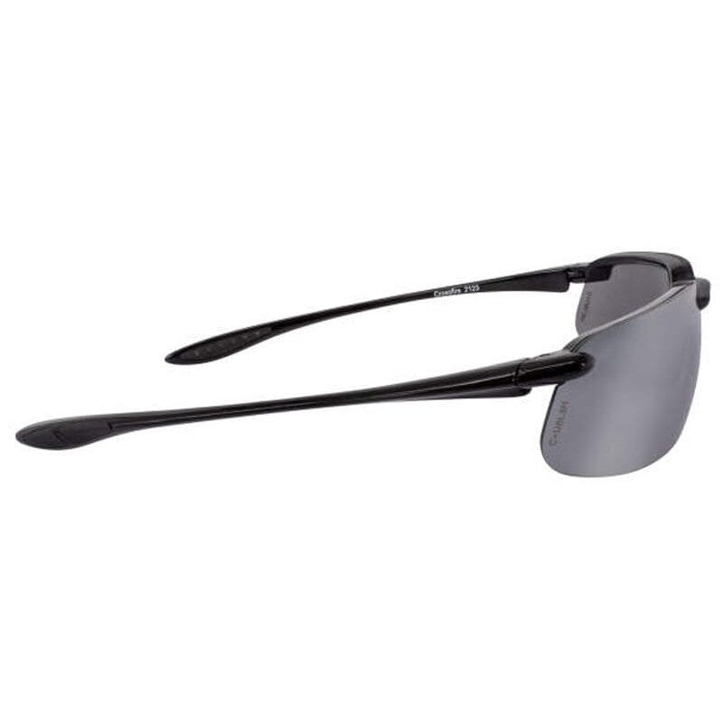 Crossfire ES4 Safety Glasses Black with Silver Mirror Lenses