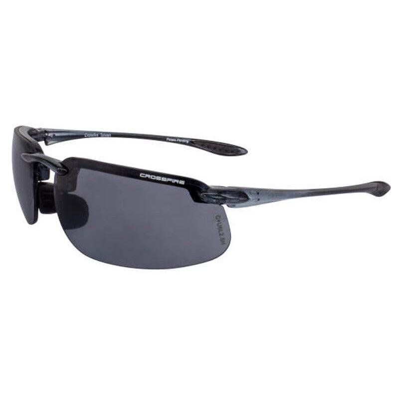Crossfire ES4 Safety Glasses Black with Smoke Lenses