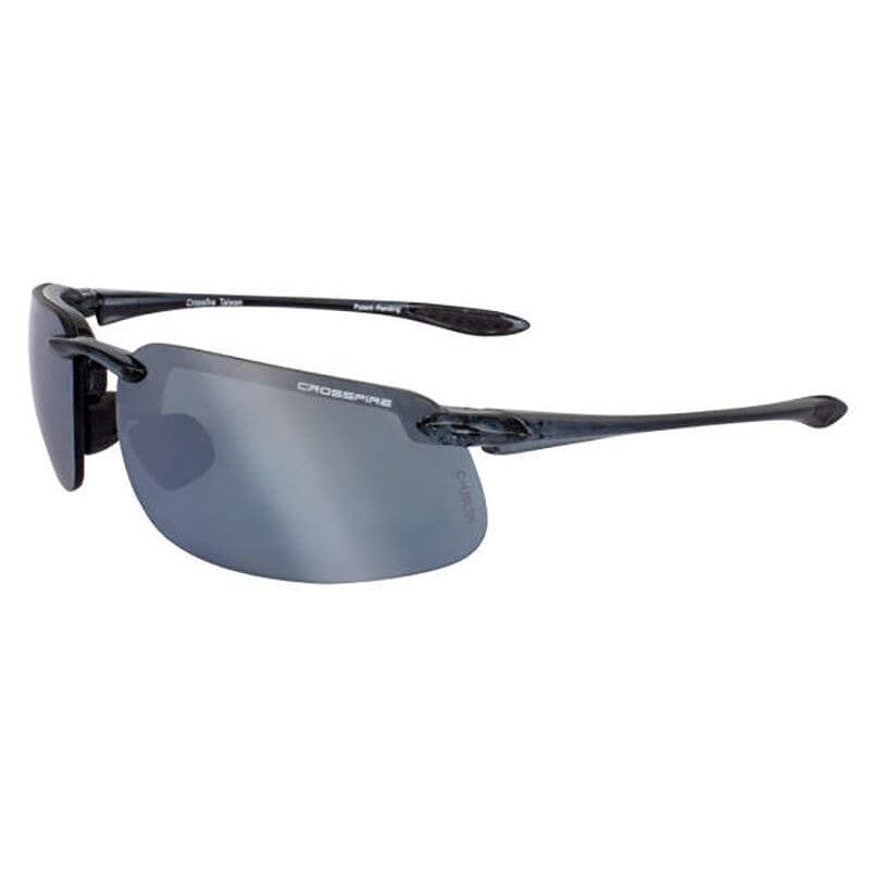 Crossfire ES4 Safety Glasses Black with Silver Mirror Polarized Lenses