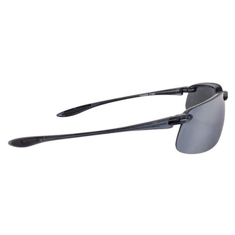 Crossfire ES4 Safety Glasses Black with Silver Mirror Polarized Lenses