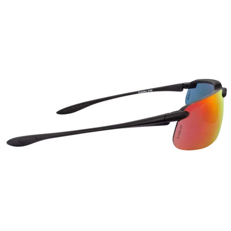 Crossfire ES4 Safety Glasses Black with HD Red Mirror Lenses