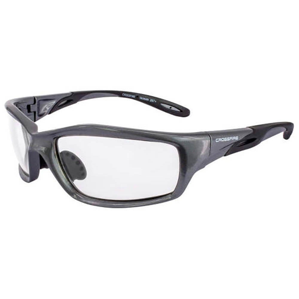 Crossfire Infinity Safety Glasses Pearl Gray with Clear Lenses