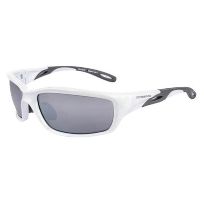 Crossfire Infinity Safety Glasses Pearl White with Silver Mirror Lenses