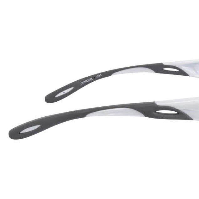 Crossfire Infinity Safety Glasses Pearl White with Silver Mirror Lenses