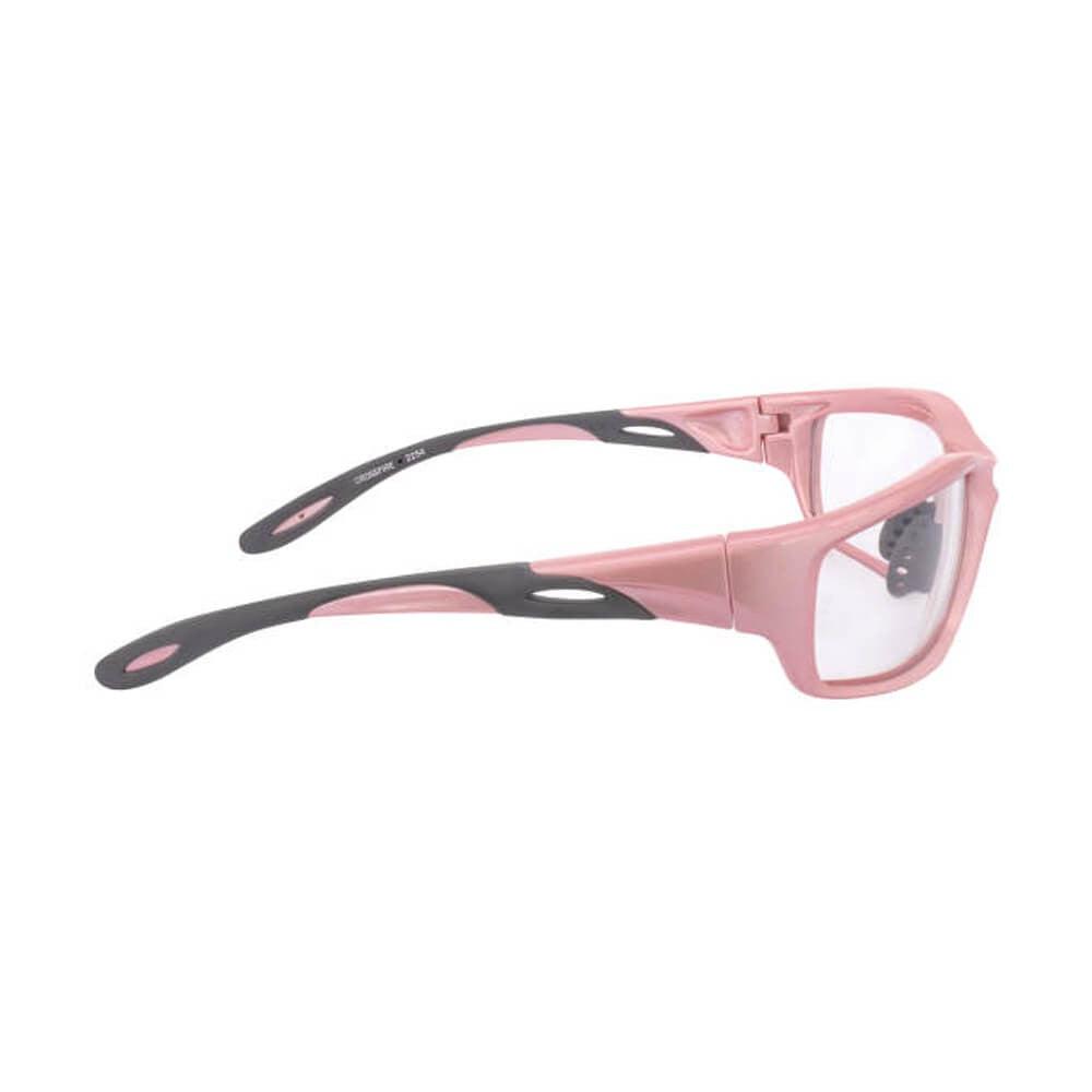 Crossfire Infinity Safety Glasses Pearl Pink with Clear Lenses