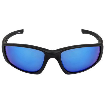 Crossfire RPG Safety Glasses Black with Polarized Blue Mirror Lenses