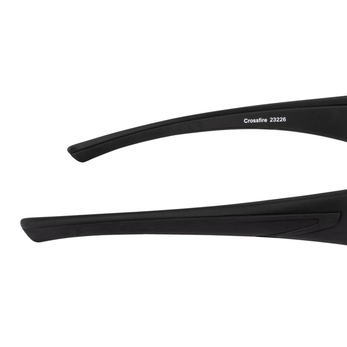 Crossfire RPG Safety Glasses Black with Polarized Blue Mirror Lenses